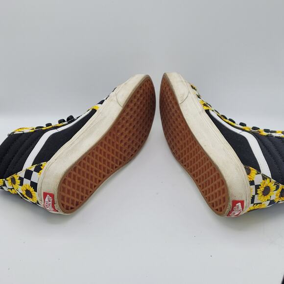 Vans Sk8-Hi custom shoes with a sunflower design women's size 8.5 - Picture 5 of 9